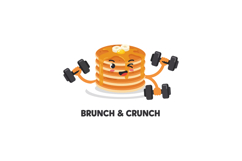 Pancake character lifting dumbbells fitness breakfast workou Product Image 1