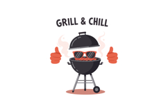 Charcoal Grill with Sunglasses and Thumbs Up for Chill Barbe Product Image 1