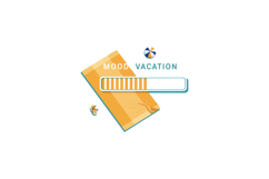Vacation mood progress bar with beach towel and umbrella vec Product Image 1