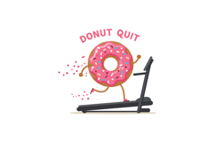 Running donut with pink icing and sprinkles on treadmill fit Product Image 1