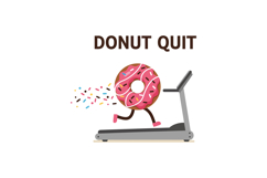 Running donut treadmill illustration with motivational donut Product Image 1