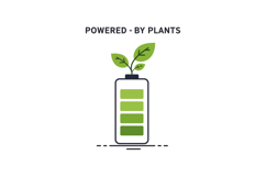 Battery with green leaves powered by plants eco friendly ene Product Image 1