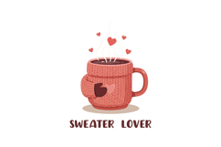 Sweater Lover Warm Coffee Mug with Heart-Shaped Steam Vector Product Image 1