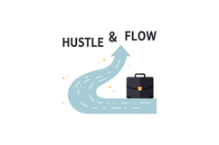 Hustle and Flow Motivational Business Concept with Briefcase Product Image 1