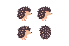Cute hedgehog vector illustration set for t-shirt and print Product Image 1