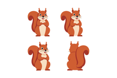 Cute red squirrel vector illustrations set for t-shirt print Product Image 1