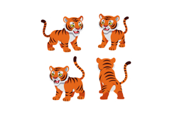 Tiger cub cartoon illustrations set ideal for t-shirt printi Product Image 1