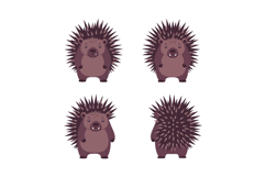 Cute hedgehog animal vector illustrations for t-shirt and pr Product Image 1