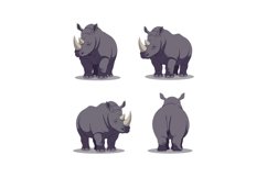 Rhino vector illustrations for t-shirt prints and mug design Product Image 1