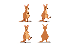 Kangaroo cartoon vector illustrations for t-shirt printing a Product Image 1
