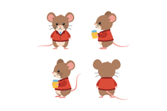 Cute mouse character vector illustration wearing red sweater Product Image 1
