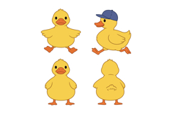 Cute little yellow duckling vector illustrations for t-shirt Product Image 1