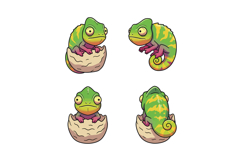 Colorful chameleon vector illustrations ideal for t-shirt pr Product Image 1