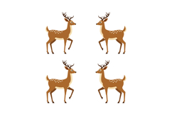 Deer illustration set with antlers for tshirt print and Product Image 1