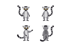 Vector lemur illustrations set ideal for t-shirt printing an Product Image 1