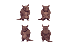Armadillo vector illustrations set for tshirt printing and c Product Image 1