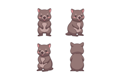 Cute wombat cartoon vector illustrations for t-shirt and cup Product Image 1