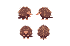 Hedgehog Vector Illustration Set for and Tshirt Projec Product Image 1