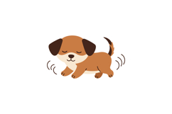 Cute small dog wagging tail happy pet vector illustration fo Product Image 1
