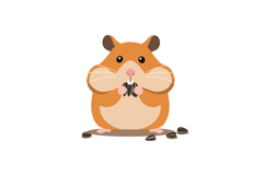 Hamster Eating Sunflower Seeds Cute Rodent Vector Illustrati Product Image 1