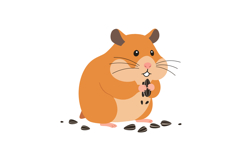 Hamster holding sunflower seeds vector illustration for tshi Product Image 1