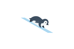 Penguin sliding on ice vector illustration for tshirt print Product Image 1