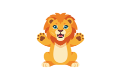 Cute lion cartoon character vector illustration for t-shirt Product Image 1