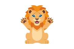 Cute lion cub cartoon illustration for kids projects and tsh Product Image 1