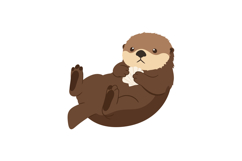Otter holding seashell vector illustration ideal for t-shirt Product Image 1