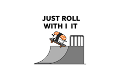 Sushi Skateboarding Vector Illustration with Humorous Quote Product Image 1