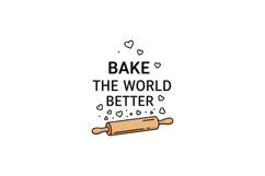 Baking themed inspirational quote with rolling pin and heart Product Image 1