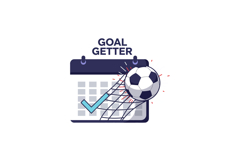 Soccer Goal Getter Concept with Calendar and Ball Vector Ill Product Image 1