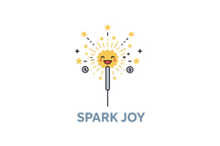 Sparkler Illustration with Smiling Face and Yellow Stars for Product Image 1