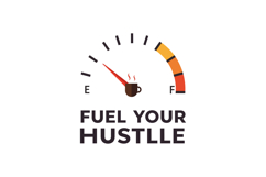 Coffee cup fuel gauge illustration for tshirt print hustle m Product Image 1