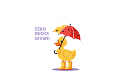 Cute yellow duck holding umbrella with raindrops and wearing Product Image 1