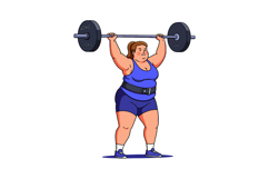 Woman lifting heavy barbell weight training strength workout Product Image 1