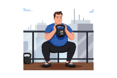Man performing kettlebell squat exercise with 28 kilogram we Product Image 1