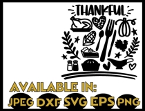 Turkey svg DXF Silhouette Cameo Cricut Thanksgiving icons Product Image 2