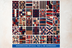 Vintage Americana &amp; Patriotic Digital Paper for 4th of july Product Image 3