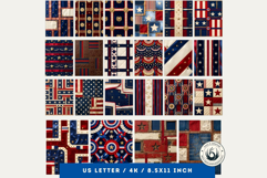 Vintage Americana &amp; Patriotic Digital Paper for 4th of july Product Image 4