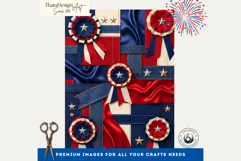 Vintage Americana &amp; Patriotic Digital Paper for 4th of july Product Image 6