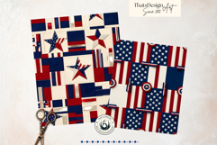 Vintage Americana &amp; Patriotic Digital Paper for 4th of july Product Image 8