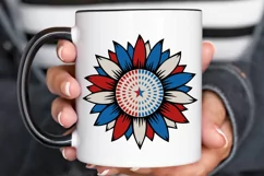 4th of July sunflower SVG , Red White and Blue Sunflower SVG Product Image 3