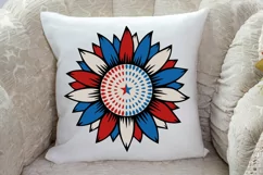 4th of July sunflower SVG , Red White and Blue Sunflower SVG Product Image 2