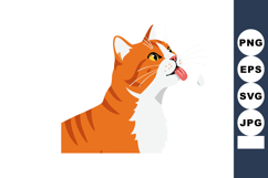 Orange and white tabby cat licking water droplet playful and Product Image 1