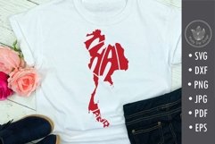 Thailand svg cut file, typography in map shape