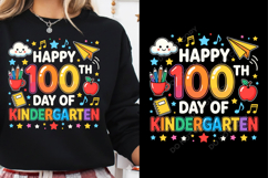 Happy 100th Day of School Kindergarten School SVG PNG Product Image 1