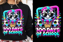 100 Days of School Soccer Drip Design, Teacher Shirt PNG SVG Product Image 1