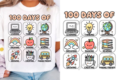 100 Days of School Teacher SVG , 100th Day Retro Png Product Image 1