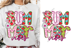 Summer Vibes Strawberry PNG, Retro Floral Beach Svg Product Image 1